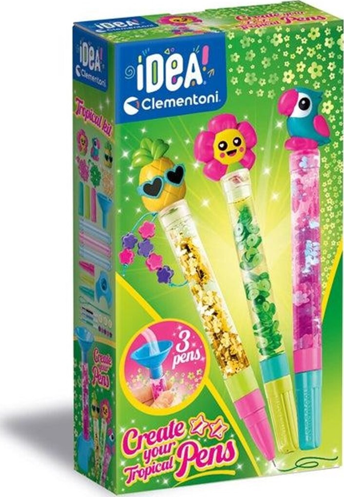 Clementoni IDEA Lav Din Egen Kuglepen Kreasæt - 6+år - Tropical Skrivestifter