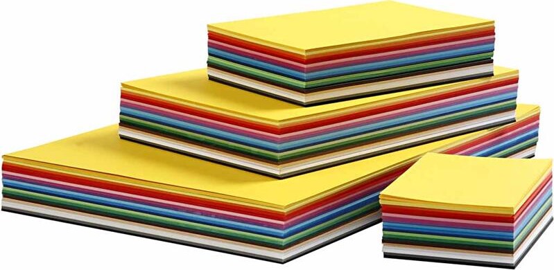 Creativ Karton - A2,a3,a4,a5,a6 - 180 G - Assorterede Farver - 1800 Assorterede Ark