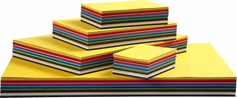 Creativ Karton - A3,a4,a5,a6 - 180 G - Assorterede Farver - 1500 Assorterede Ark