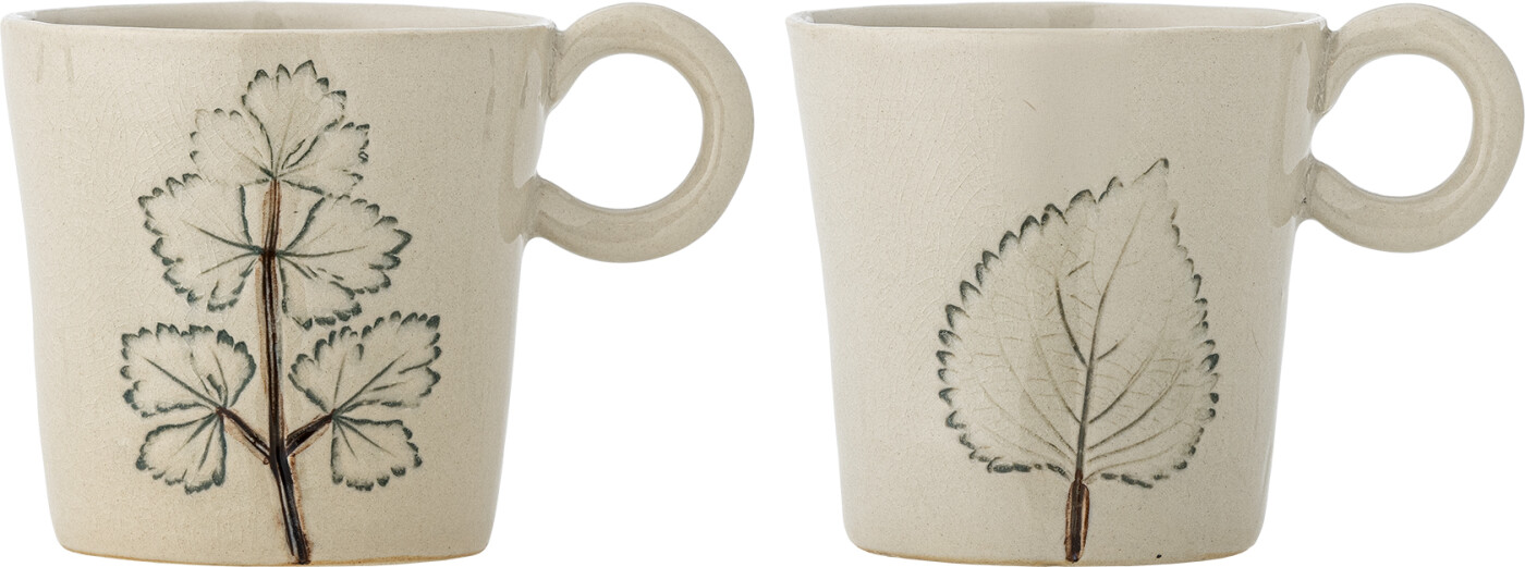 Bloomingville - Aubrin Kop, Natur, Stentøj, D9xH9 cm, Set of 2