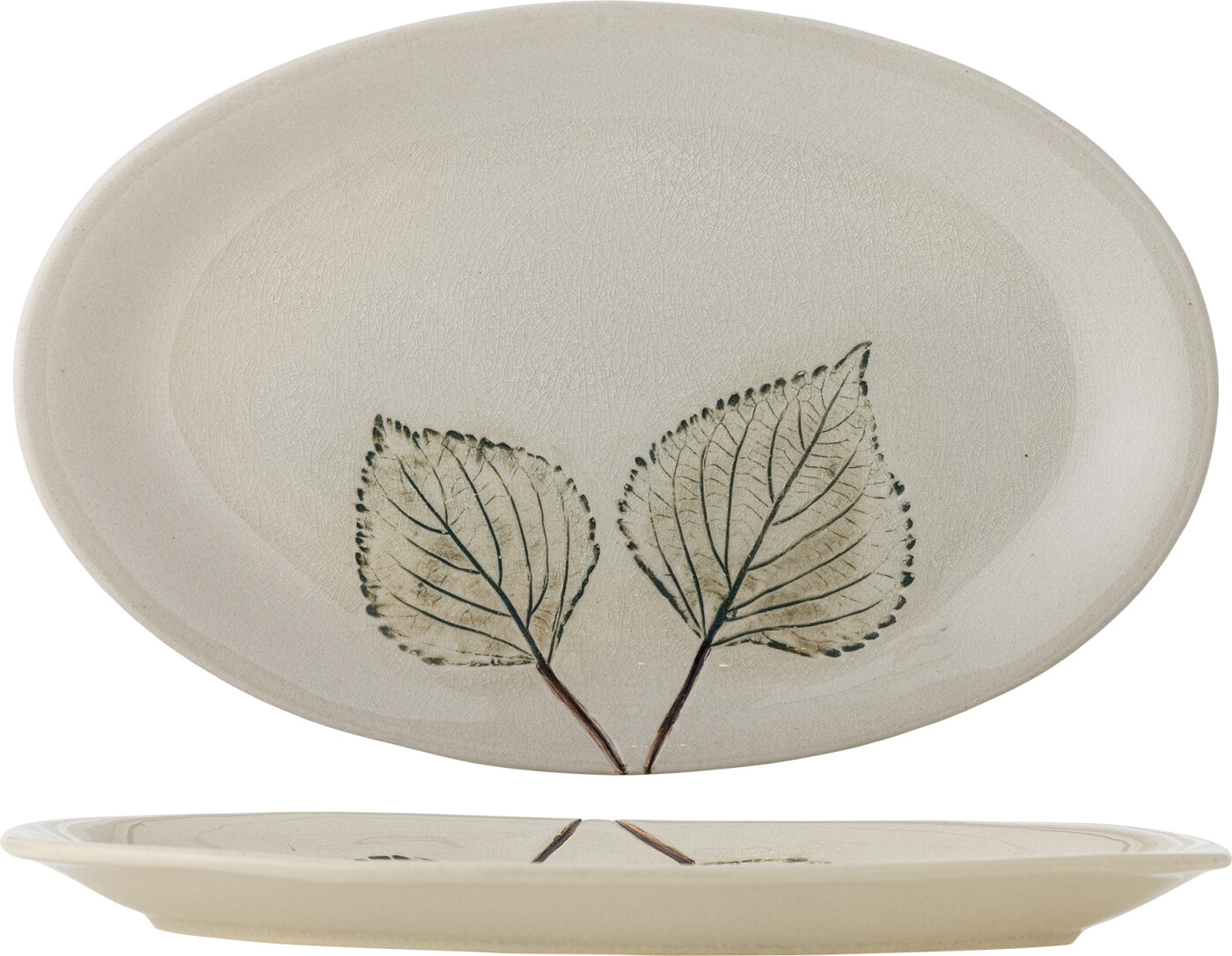 Creative Collection - Aubrin Serveringsfad - Natur - Keramik - 30 Cm