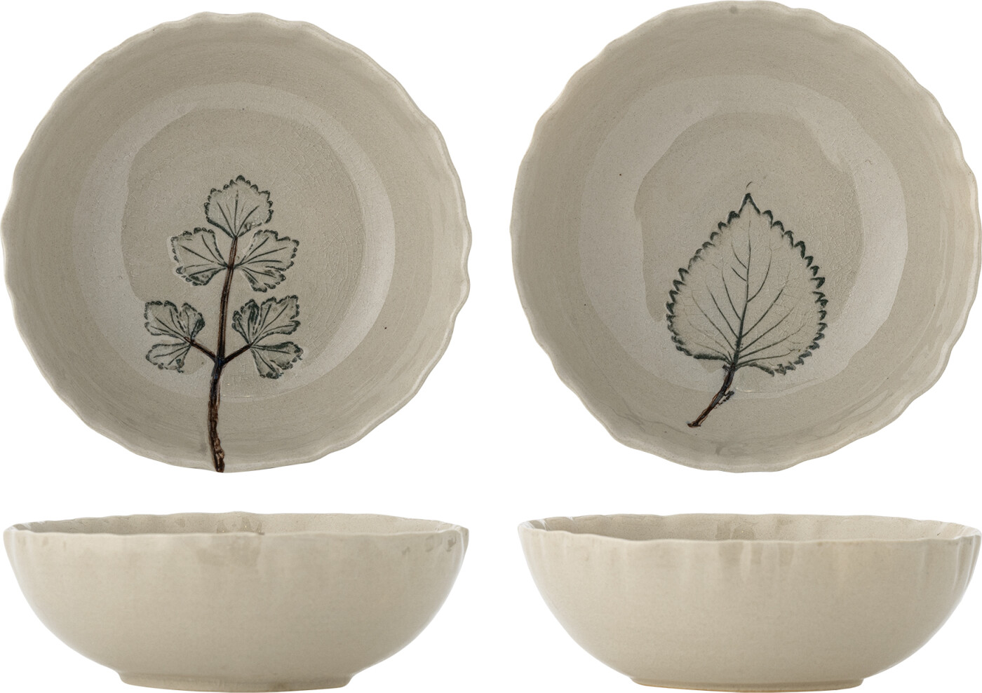 Creative Collection - Aubrin Skåle - Natur - Stentøj - 26 Cm - 2 Stk.