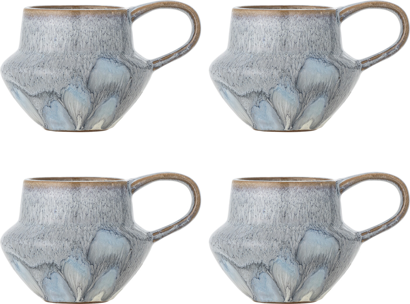 Bloomingville - Bessie Krus, Blå, Stentøj, D10xH9 cm, Set of 4