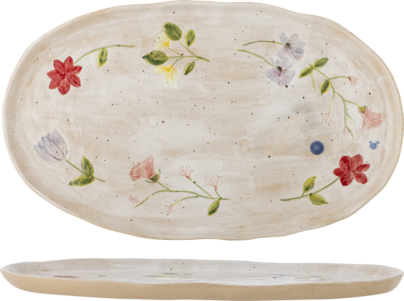 Bloomingville - Camilla Serveringsfad, Multifarvet, Stentøj, L42,5xH1,5xW25 cm