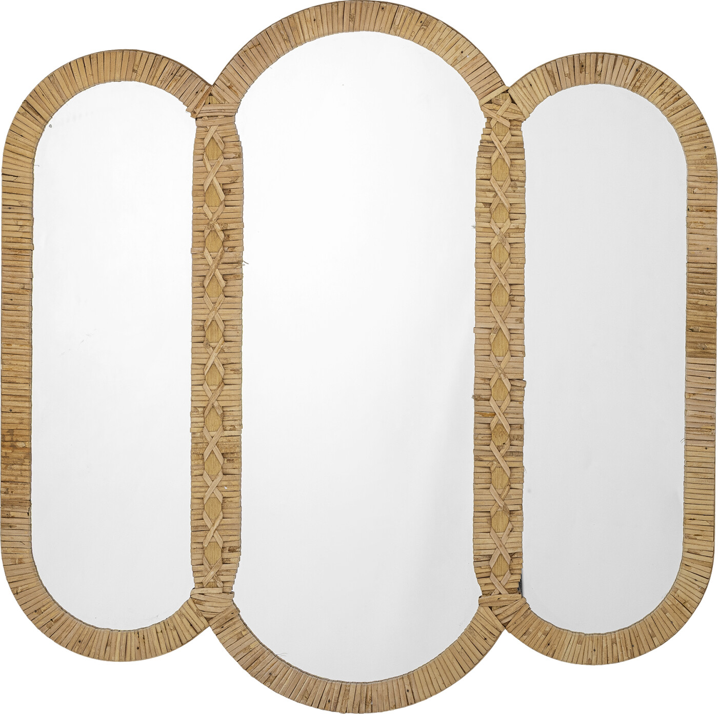 Creative Collection - Cardiz Vægspejl - Natur - Rattan - 80x80 Cm