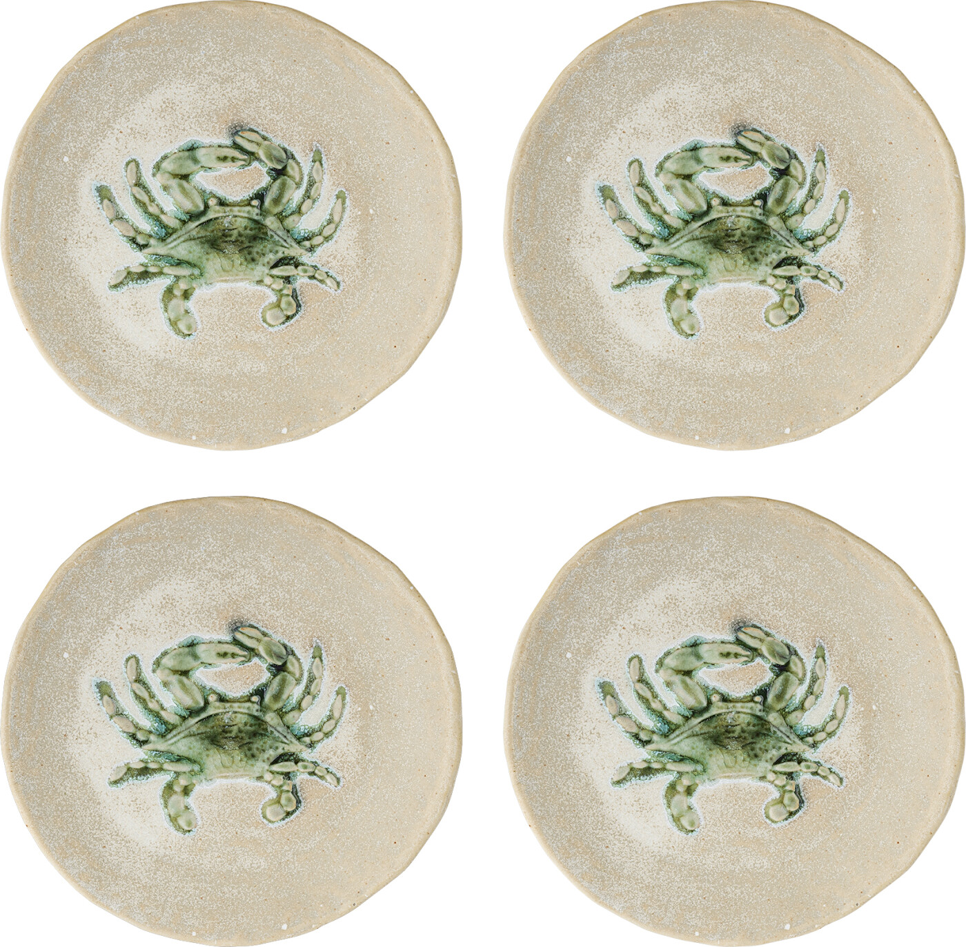 Bloomingville - Hadden Tallerken, Grøn, Stentøj, D13xH1,5 cm, Set of 4