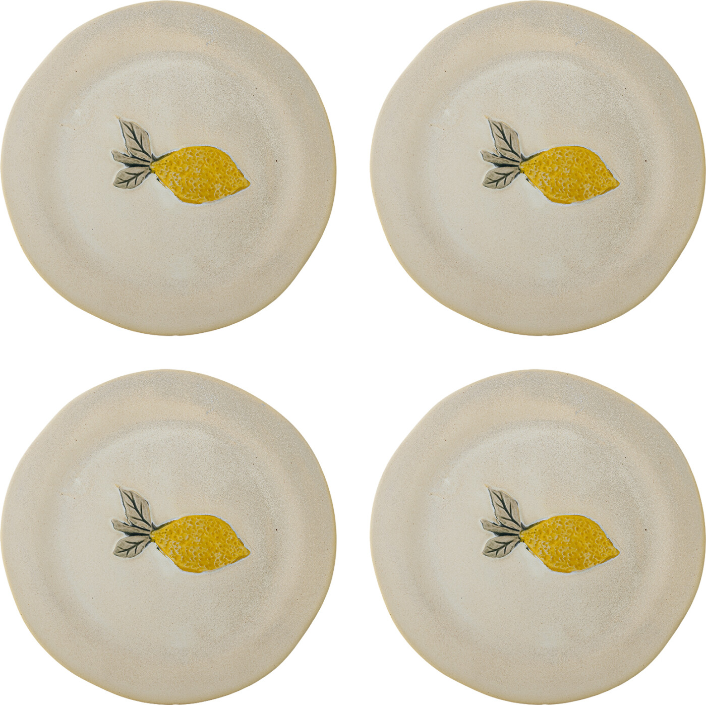Bloomingville - Hadden Tallerken, Gul, Stentøj, D21xH2 cm, Set of 4