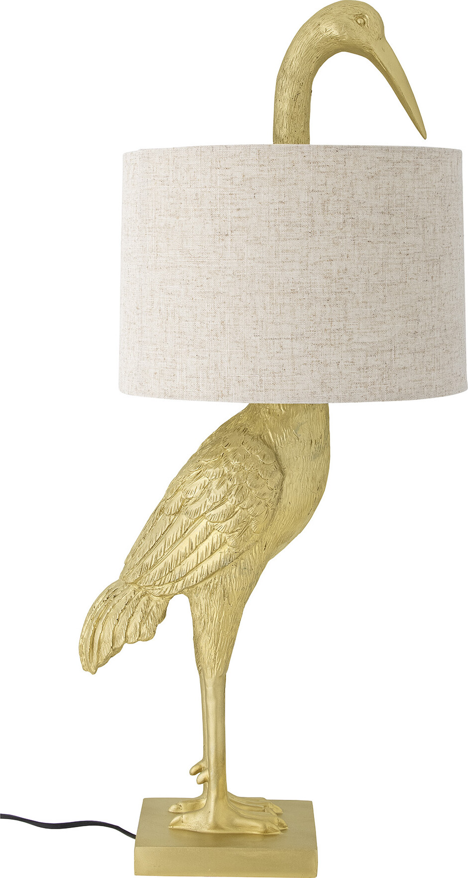 Creative Collection - Heron Bordlampe Med Skærm - Guld - Polyresin