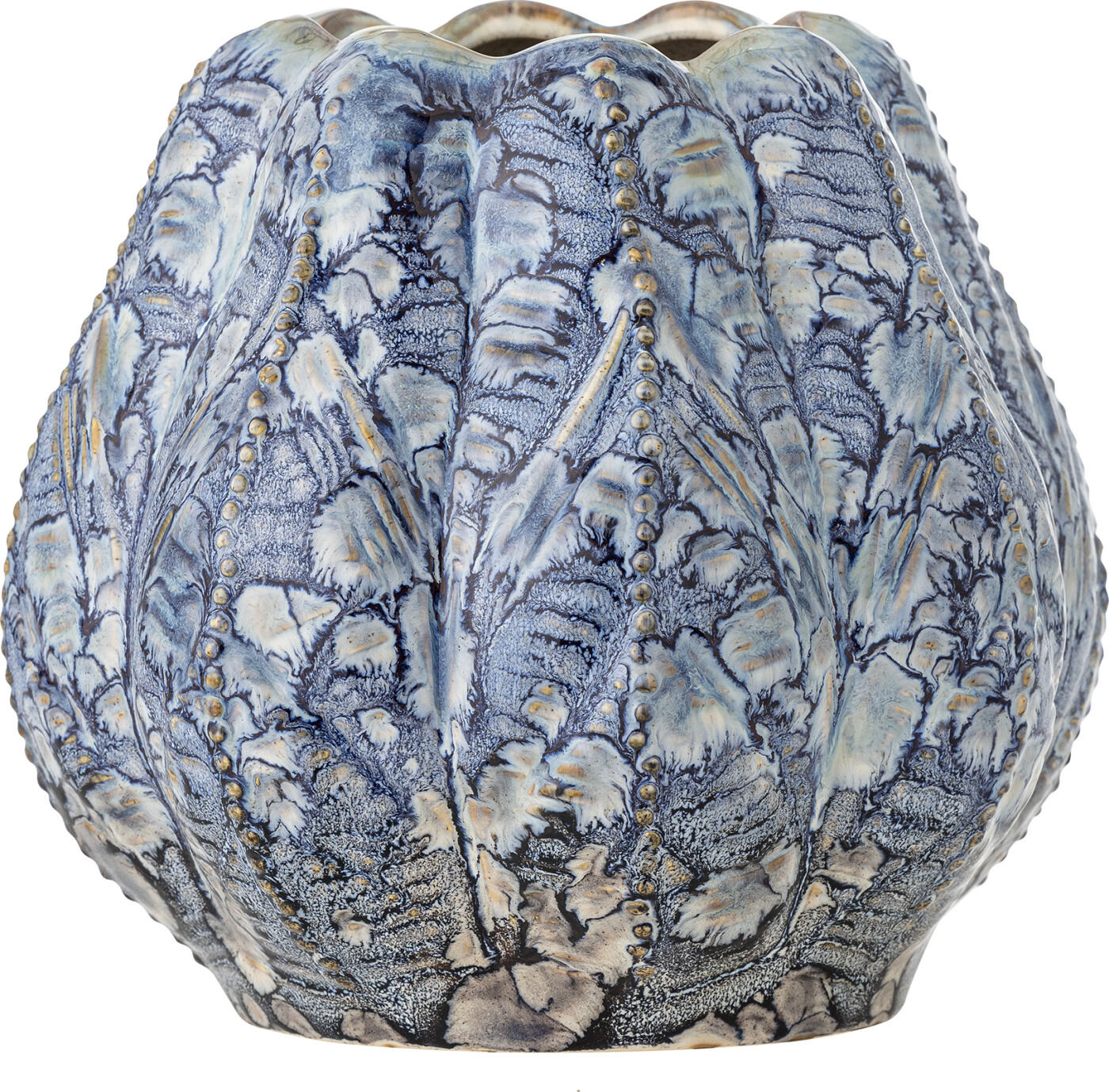 Creative Collection - Hetty Vase - Blå - Stentøj - 19,5 Cm