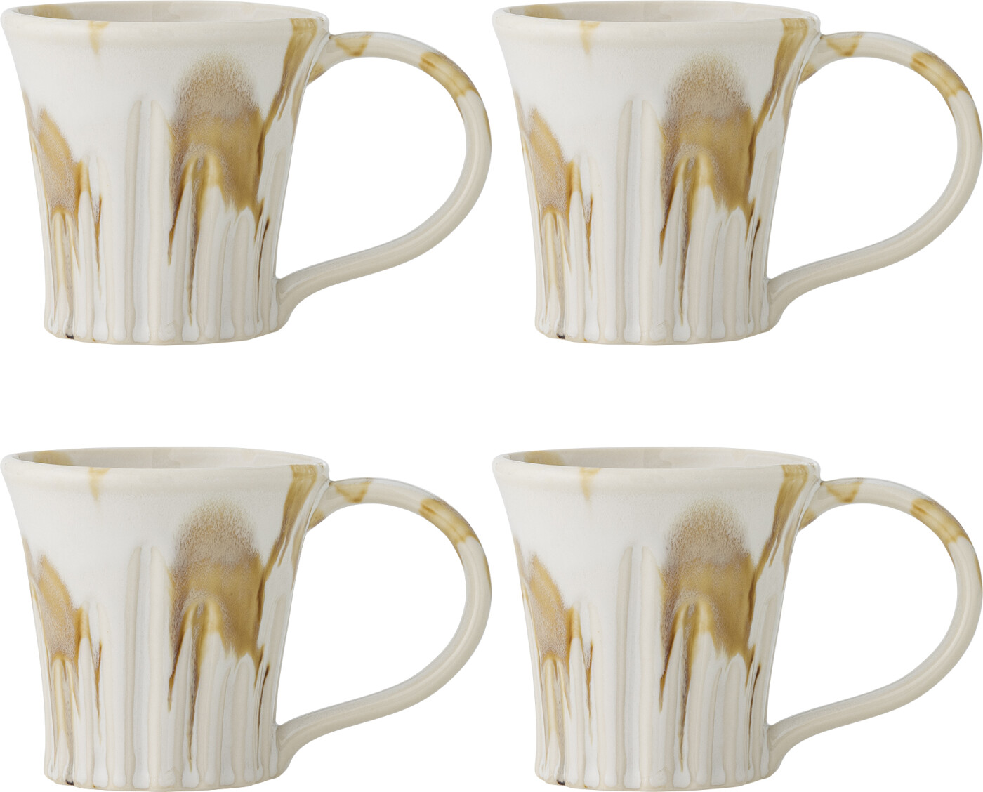 CREATIVE COLLECTION Joseph krus, m. hank - brun stentøj (D9xH9,5) (sæt af 4)