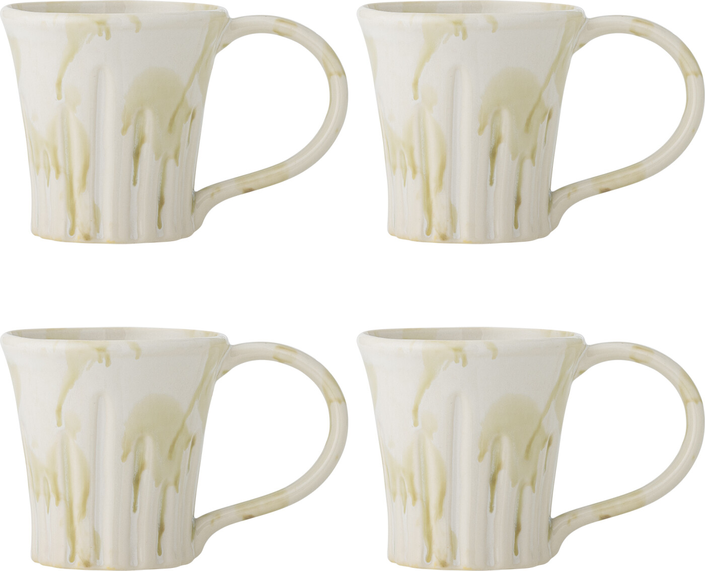 CREATIVE COLLECTION Joseph krus, m hank - grøn stentøj (D9xH9,5) (sæt af 4)