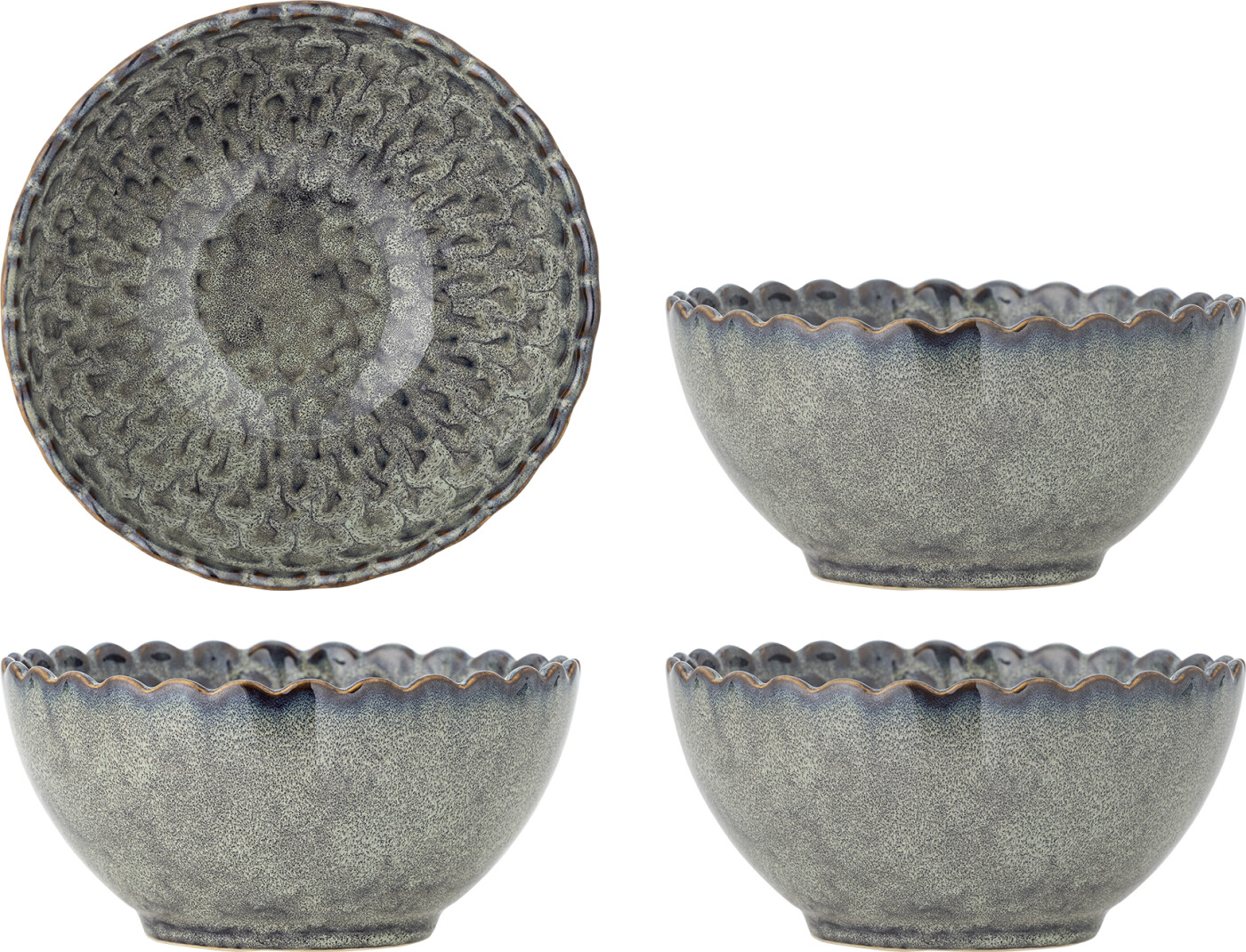 Creative Collection - Katrina Skåle - Grå - Stentøj Keramik - 4 Stk.