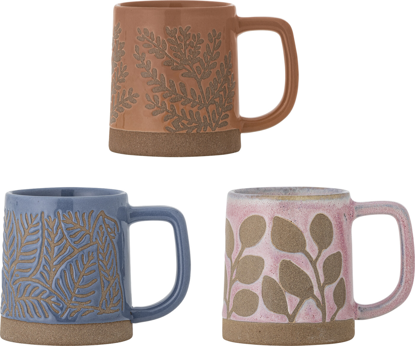 Bloomingville - Kayce Krus, Multifarvet, Stentøj, D8xH9 cm, Set of 3