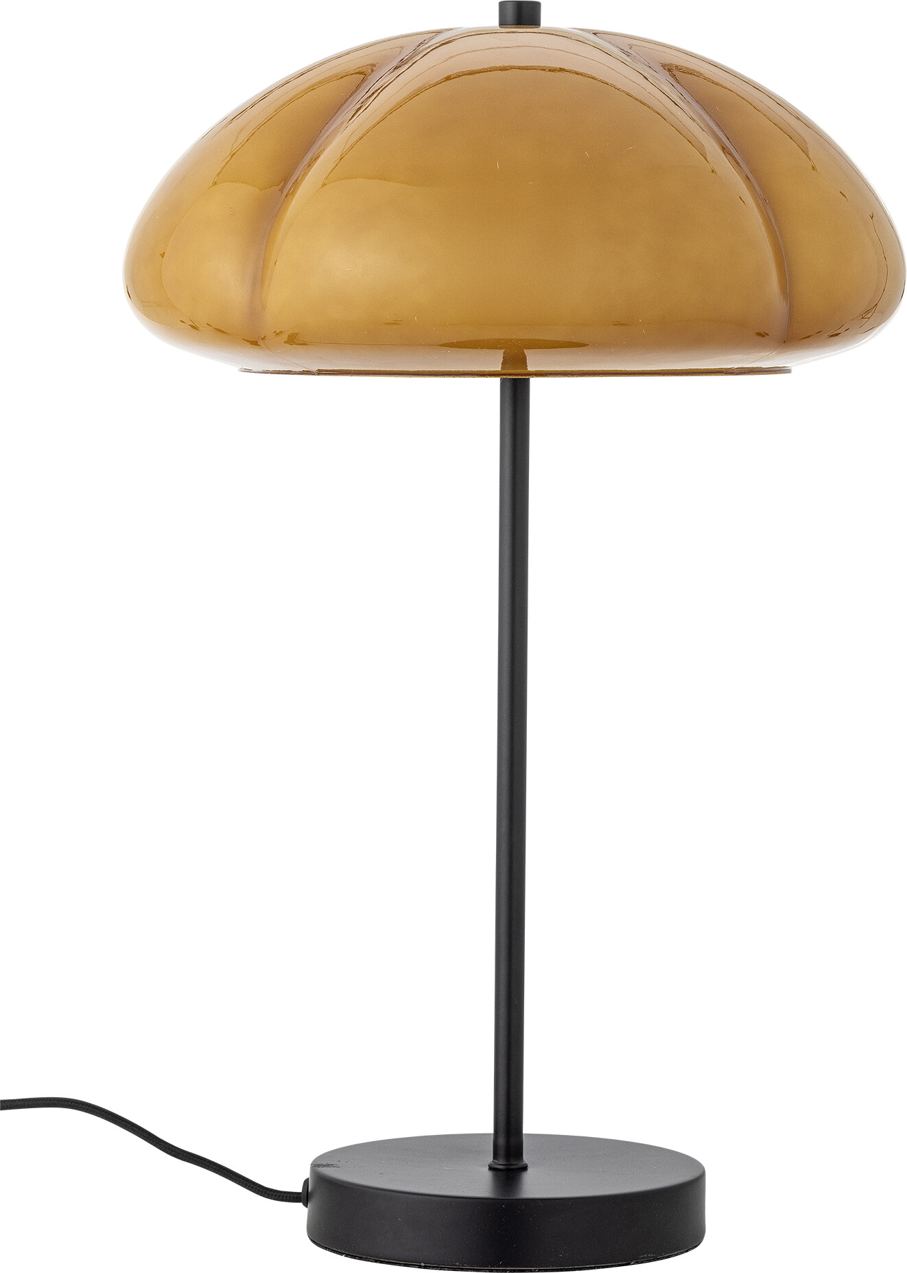 CREATIVE COLLECTION Kinoko bordlampe - gul glas og sort metal (D30xH46,5)