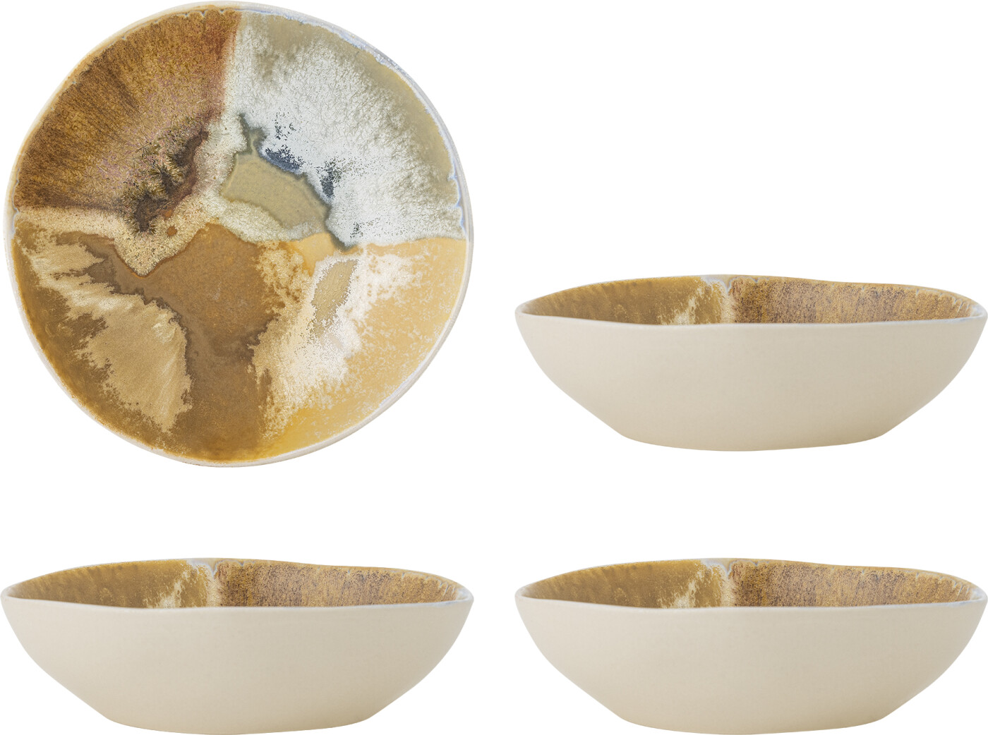 Creative Collection - Lacey Skål - Stentøj - 625 Ml - Sæt Med 4