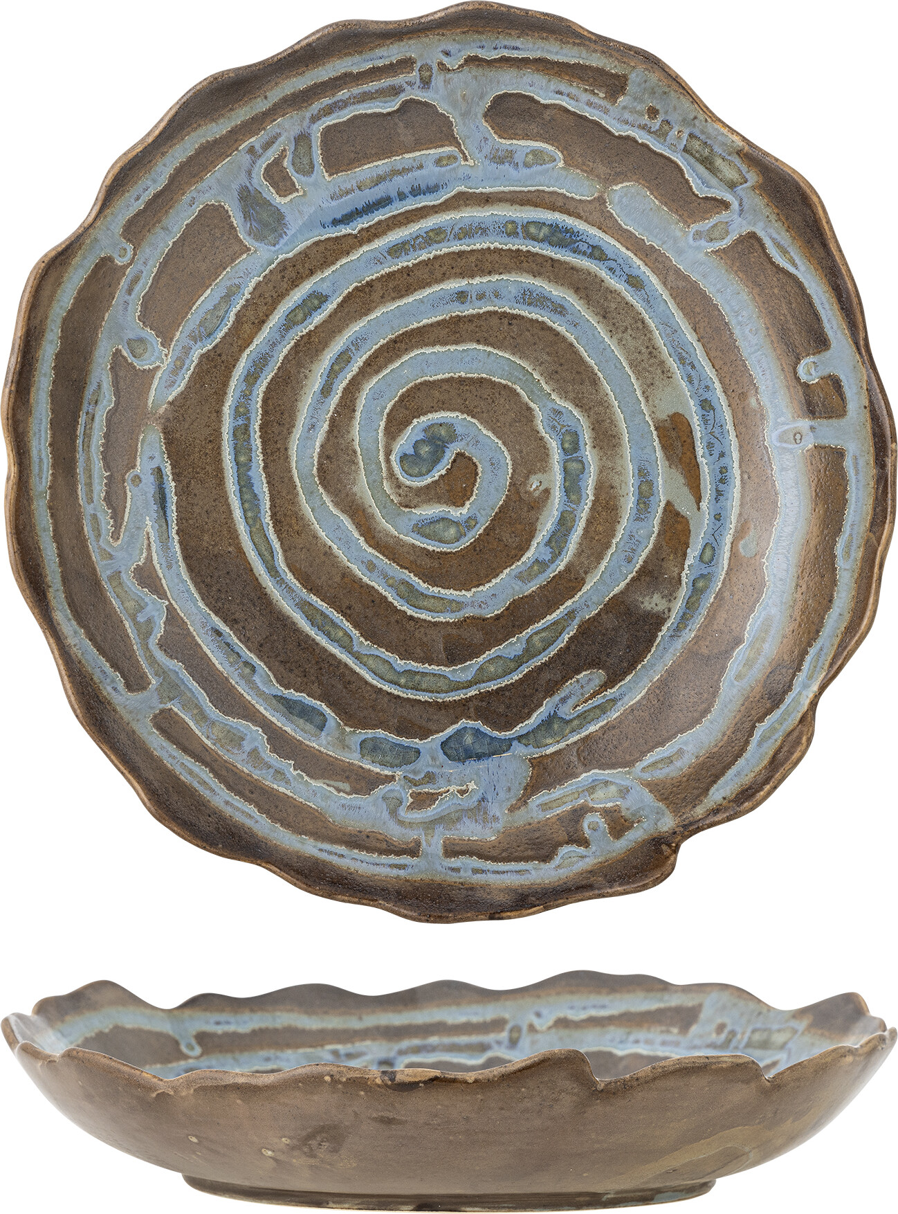 Creative Collection - Marjorie Fad - Blå - Stentøj - 29 Cm