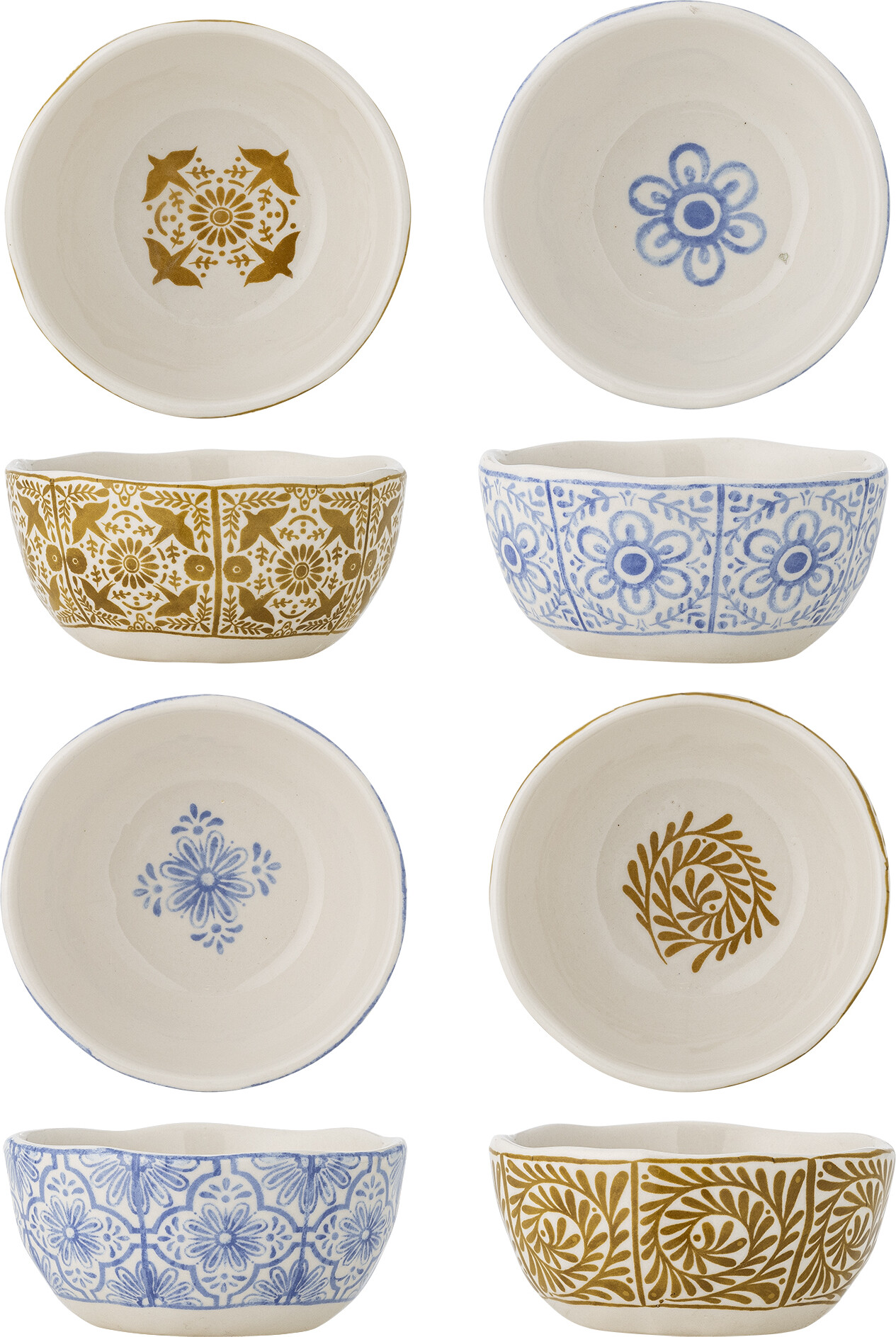 Bloomingville - Milton Skål, Multifarvet, Stentøj, D10,5xH5 cm, Set of 4