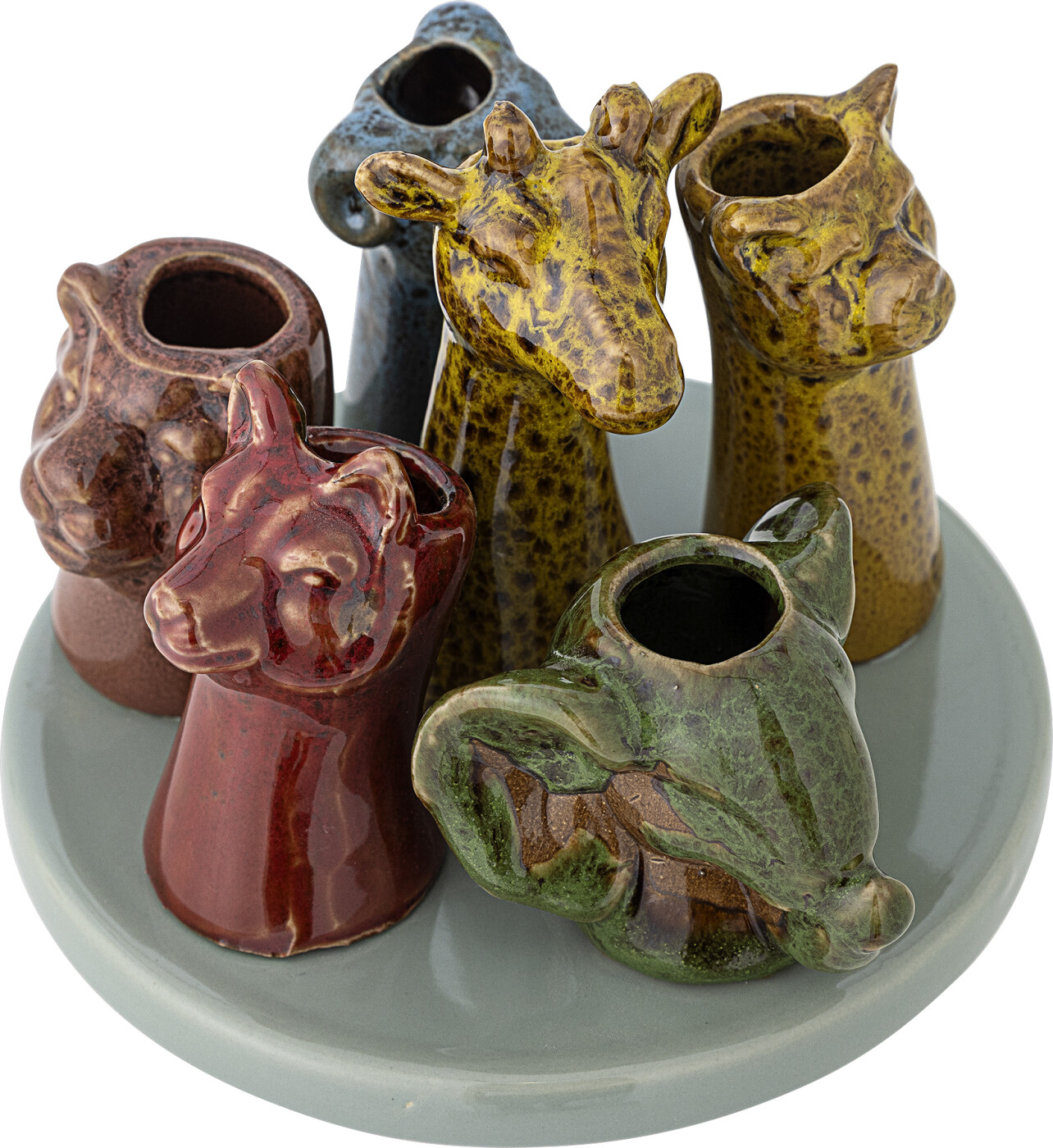 Bloomingville - Piero Vase, Multifarvet, Stentøj, D14xH10,5 cm