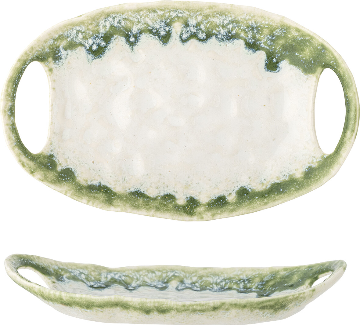Bloomingville - Prim Serveringsfad, Grøn, Stentøj, L22xH3,5xW13,5 cm