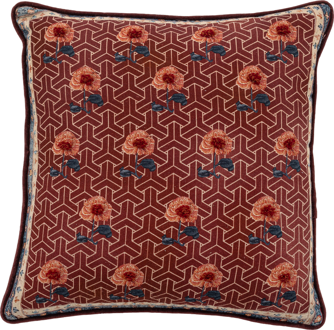 Creative Collection - Zharai Pyntepude - Rød - 50x50 Cm - Bomuld