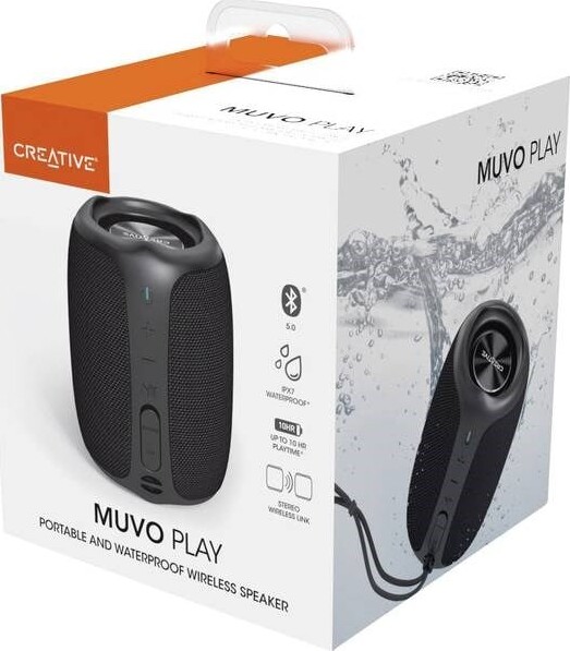Creative – Muvo Play Bluetooth Højttaler – Vandtæt – Sort