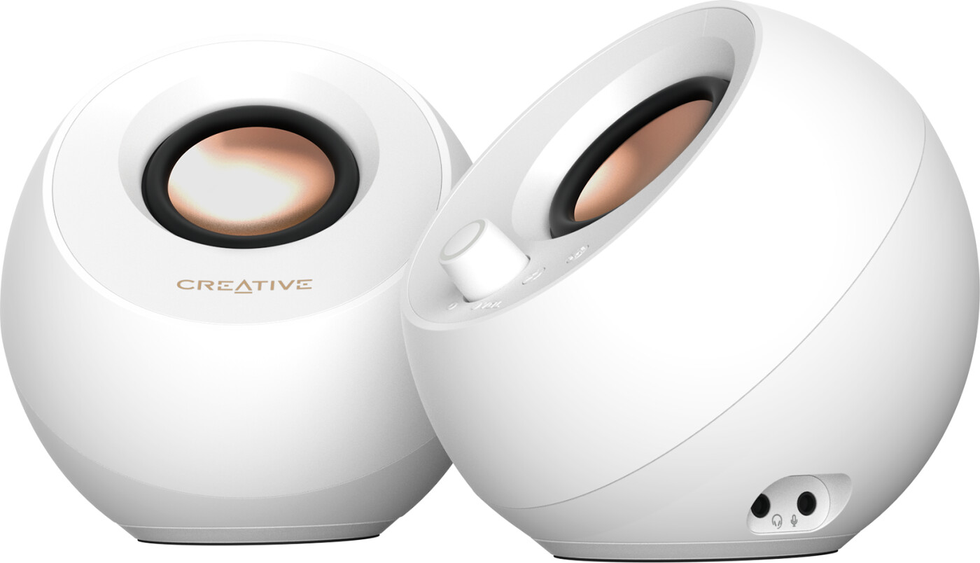 Creative - Pebble Pro Stereo Speakers, White