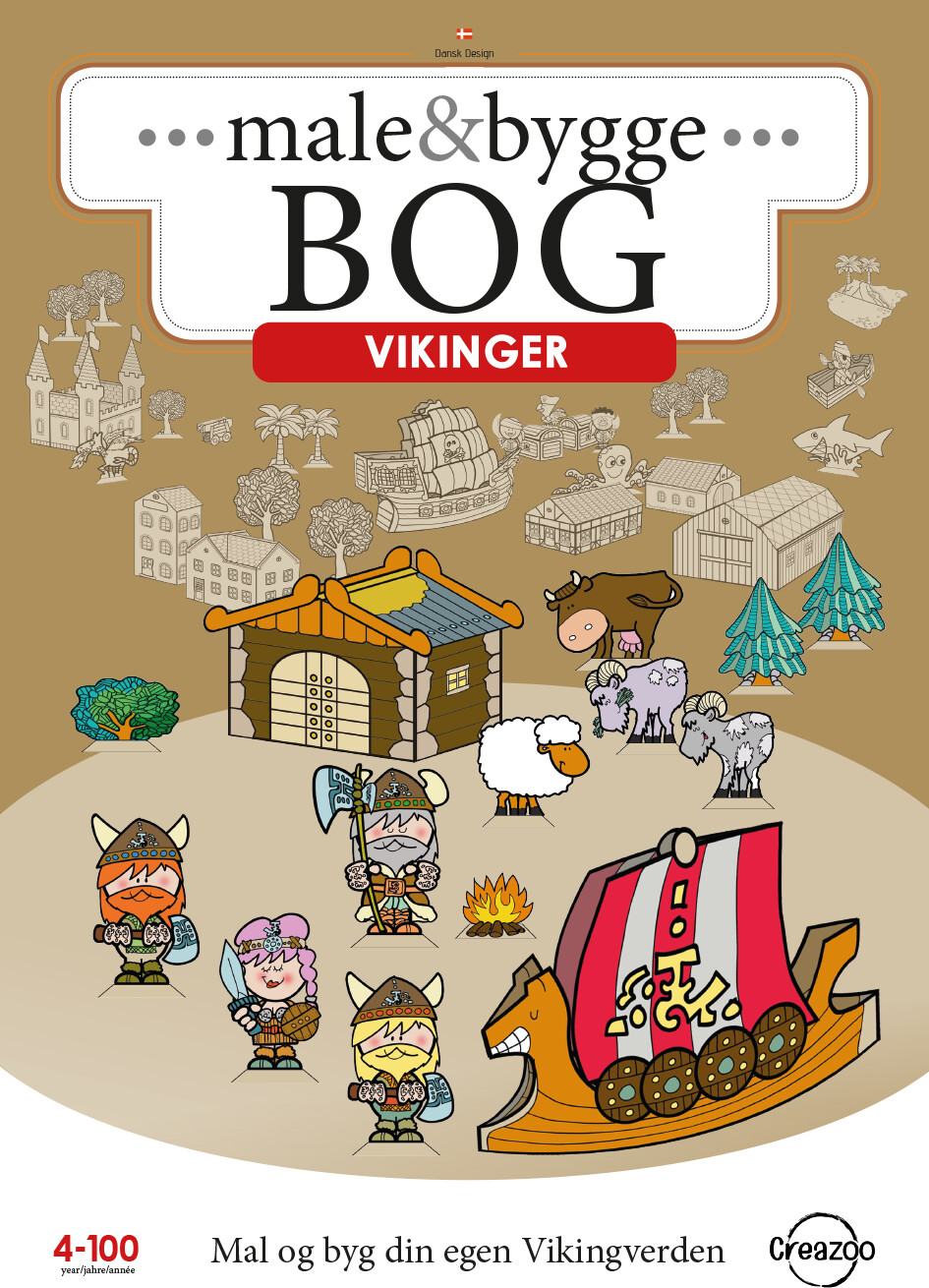 Creazoo Male Og Byggebog A4 Vikinger - Bog