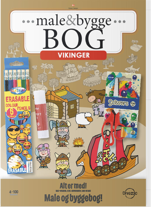 Creazoo Male Og Byggebog Sæt Vikinger - Bog