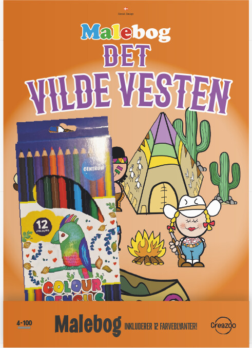 Creazoo Malebog Vilde Vesten + Farvebl - Bog