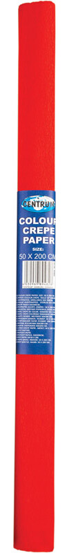 Crepe Papir 50 Cm X 2 M - Rød 10 Ruller - Centrum