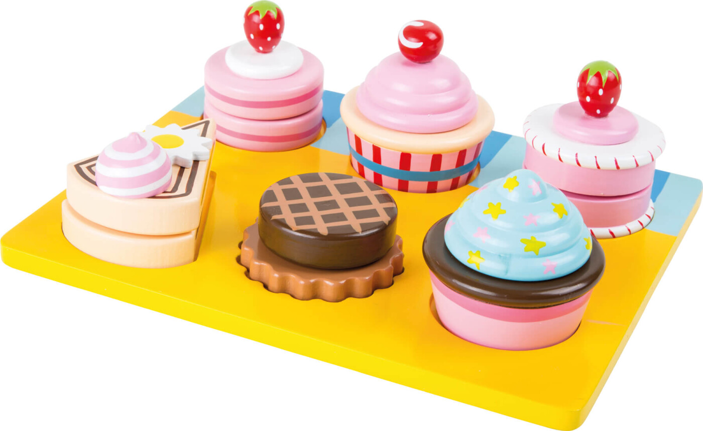 Legemad I Træ Med Velcro - Cupcakes Og Tørkager - Small Foot