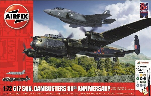 Se Airfix - Dambusters Gift Set 80th Anniversary Modelfly Byggesæt - 1:72 - A50191 hos Gucca.dk