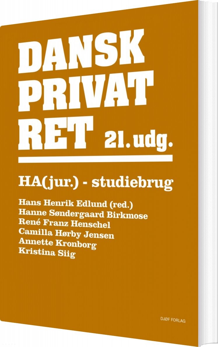 Dansk Privatret Ha Jur. - 21. Udgave - Camilla Hørby Jensen - Bog