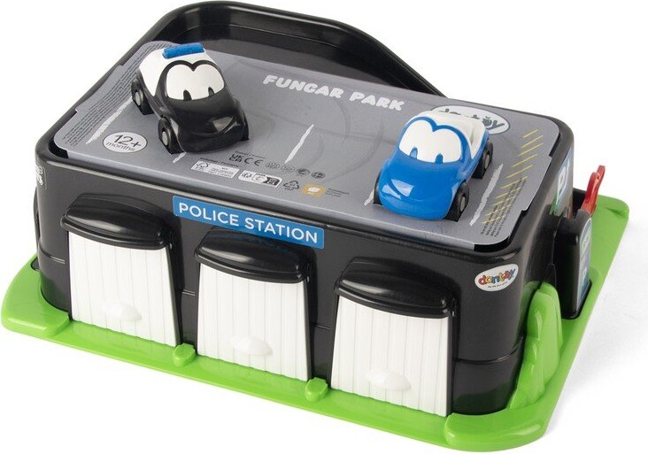 Dantoy - Funcars Legetøjs Politistation Parkeringshus - 2 Biler