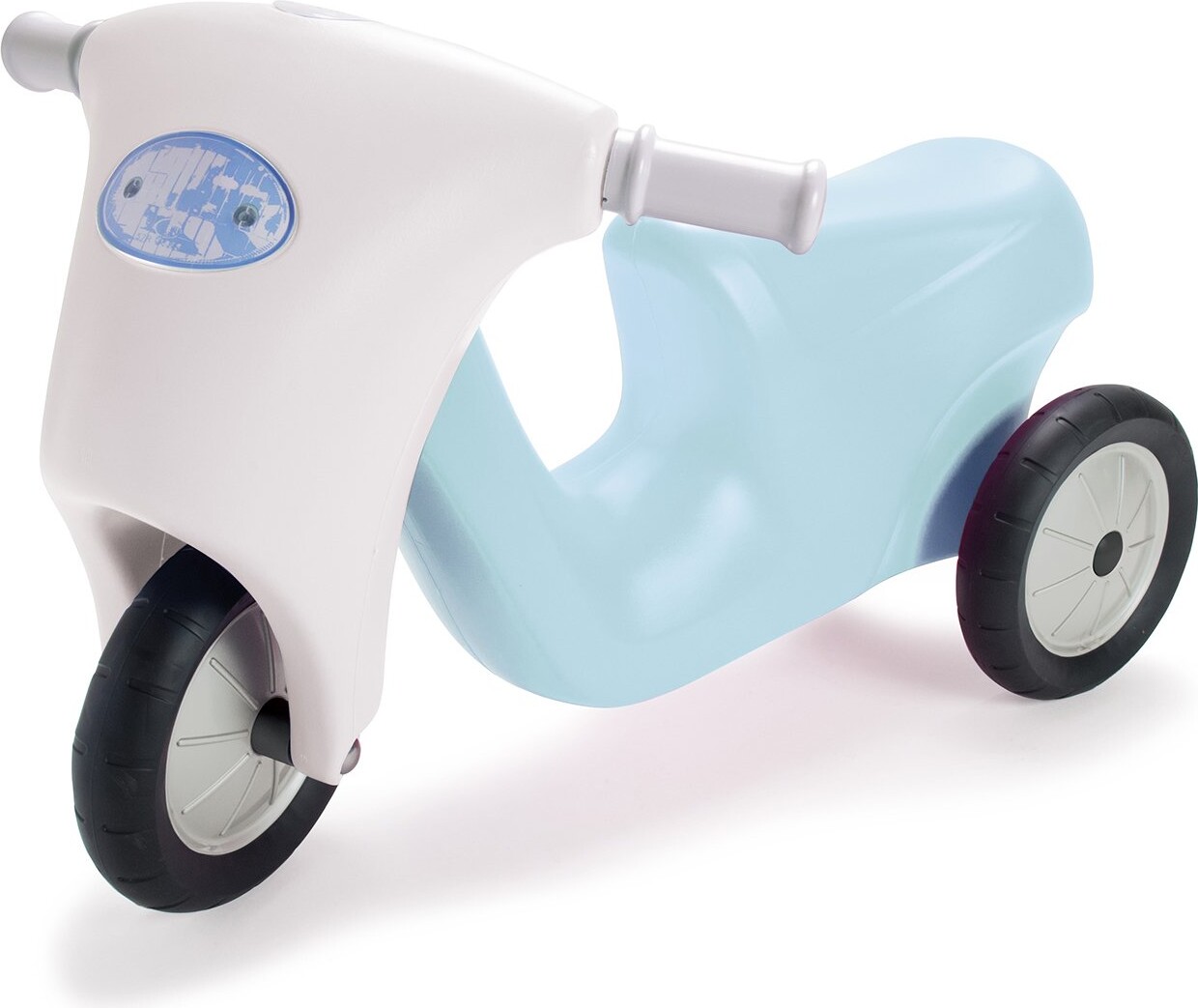 Dantoy - Scooter Gåbil Med Gummihjul - Blå Hvid