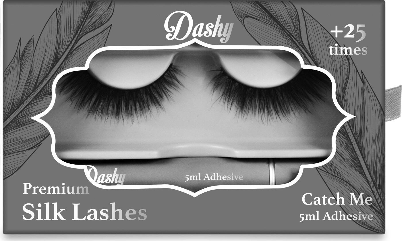 Dashy - Premium Silk Lashes + 5 Ml Adhesive Catch Me - Kunstige øjenvipper