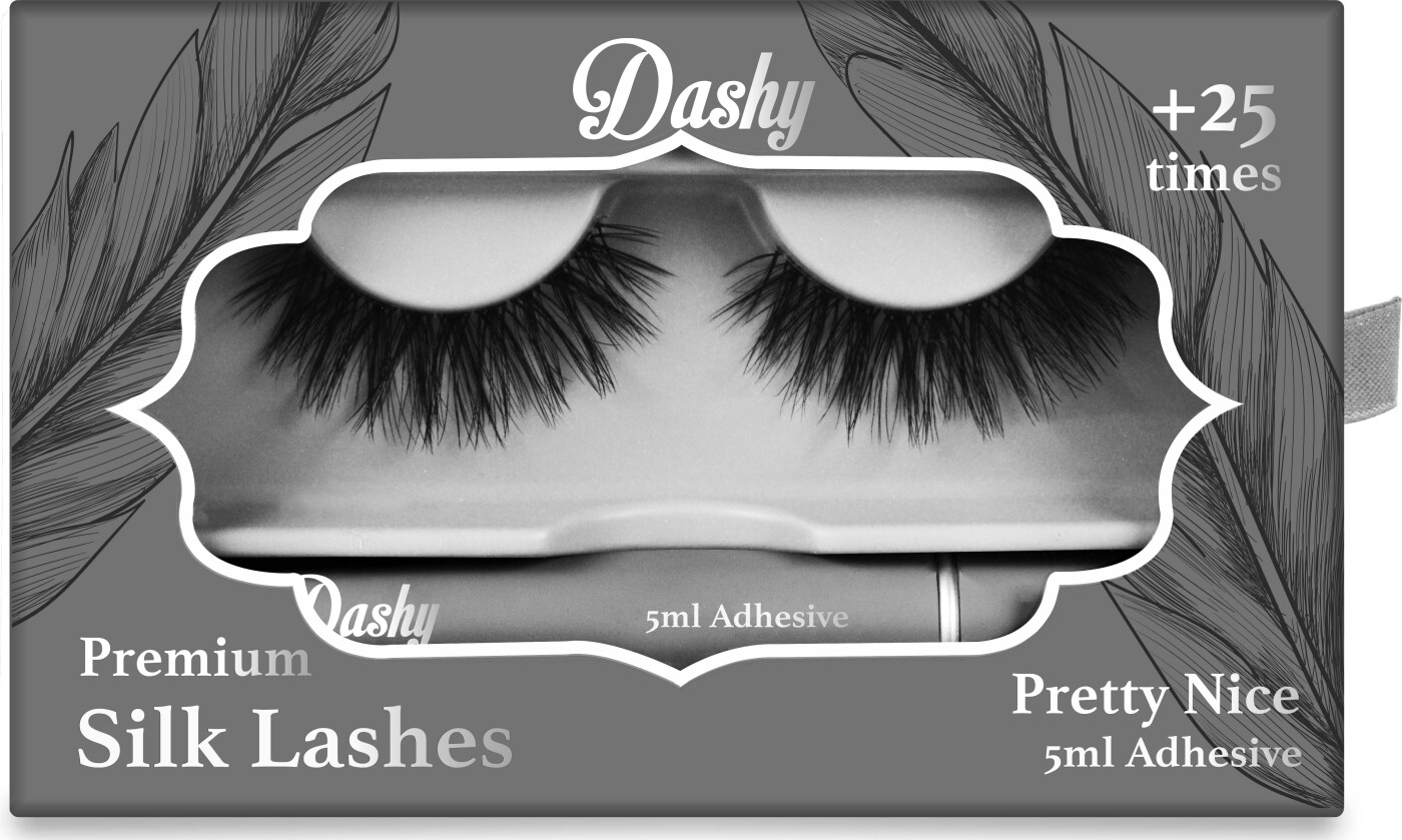 Dashy - Premium Silk Lashes + 5 Ml Adhesive Pretty Nice - Kunstige øjenvipper