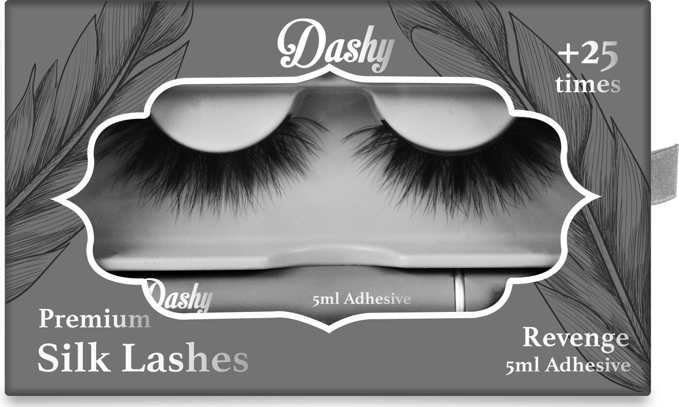 Dashy - Premium Silk Lashes + 5 Ml Adhesive Revenge - Kunstige øjenvipper