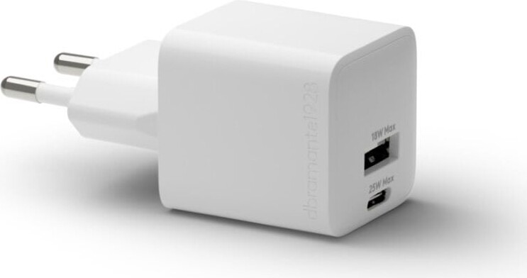 Dbramante1928 - Re-charge - Vægoplader Gan - Usb-c+usb-a 25w+18w Eu - Hvid