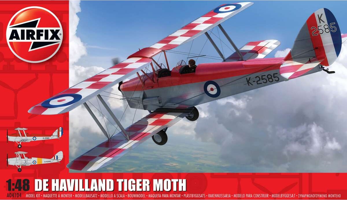 Se Airfix - De Havilland Tiger Moth Fly Byggesæt - 1:48 - A04104 hos Gucca.dk