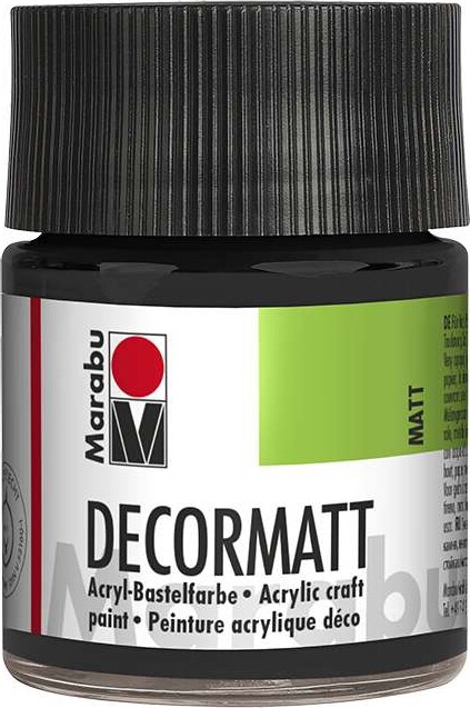 Marabu - Decormatt Mat Akrylmaling - Sort - 50 Ml
