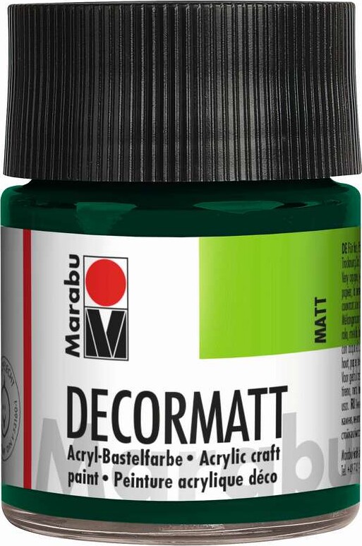 Marabu - Decormatt Mat Akrylmaling - Mørkegrøn - 50 Ml