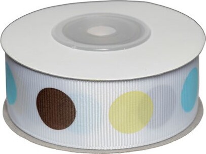 Dekobånd M/prikker Dreng 25mm 10m - Polyester