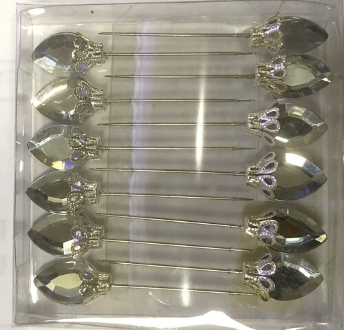 Dekorationsnåle 12stk Krystal 65 Mm