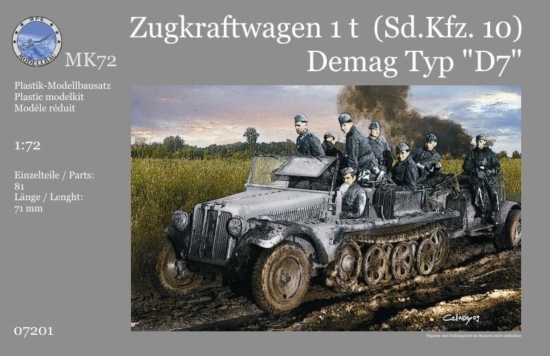 Mk72 - Zugkraftwagen 1 T Bil Byggesæt - 1:72 - 07201