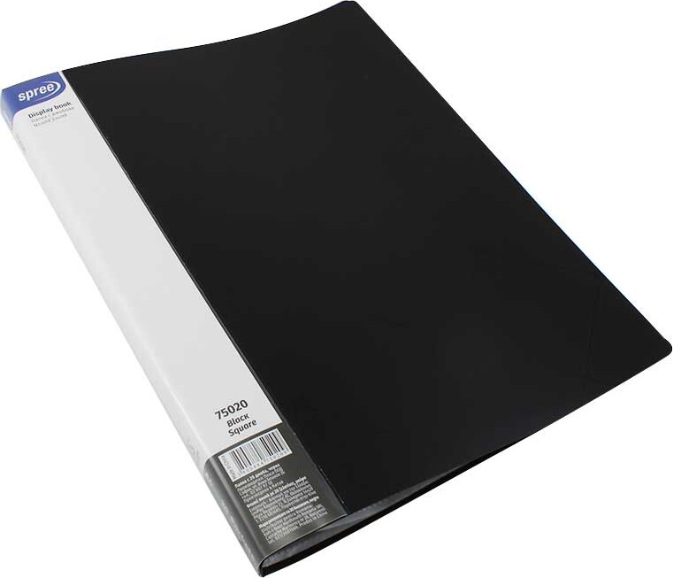 Demomappe - A4 - 20 Faste Lommer - Sort - Spree