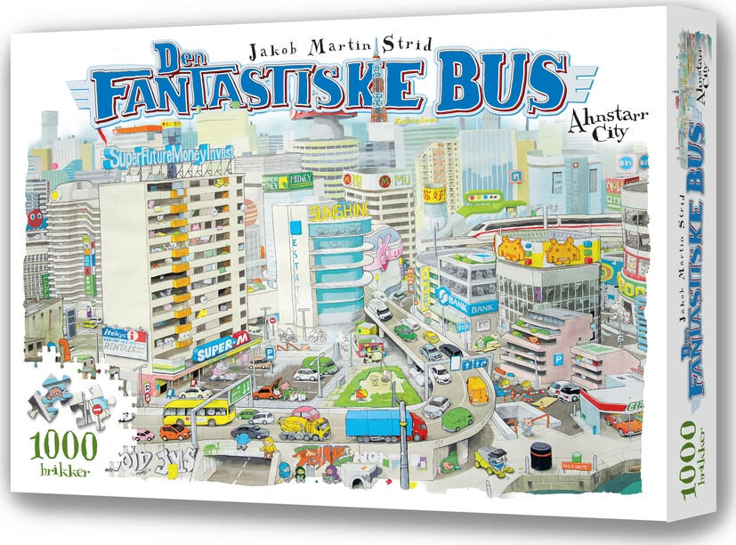 Den Fantastiske Bus Puslespil - Ahnstarr City - 1000 Brikker