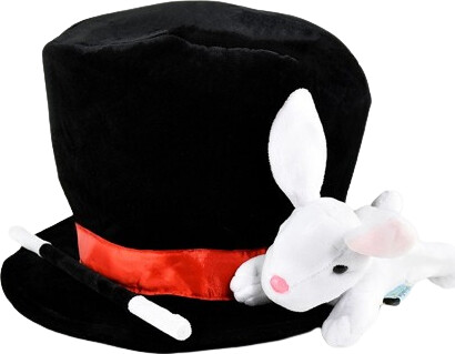 Den Goda Fen - Magician Hat W. Rabbit & Wand (f3301)