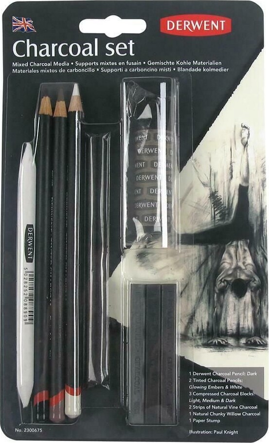 Derwent - Charcoal Sæt - 10 Dele