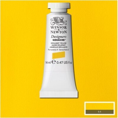 Winsor & Newton - Akvarelfarve - Gouache - Brilliant Yellow 14 Ml